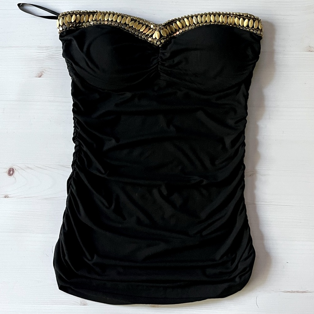 Bebe strapless Top with Gold Detail